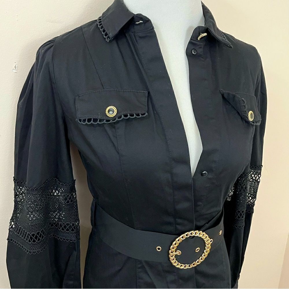 River Island Prairie/ Punk/ Rockabilly Black Cotton Dress 2